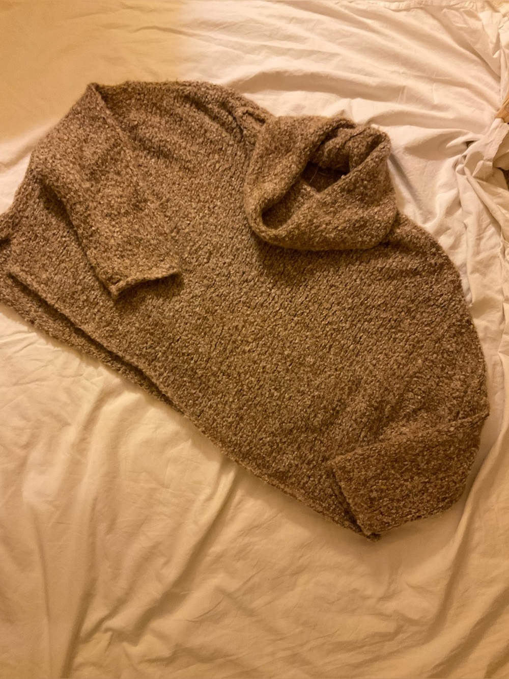 Free People Textured Bouclé Cowl Neck Sweater